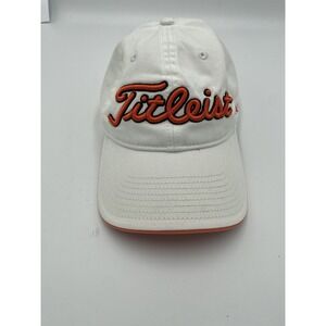 Titleist Pro V1 FJ Golf Hat FootJoy Logo White Strap Back Tour Performance